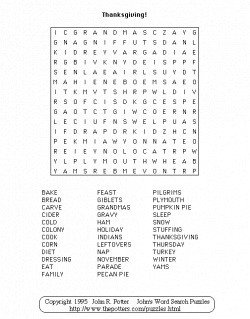 John 39 S Word Search Puzzles Thanksgiving | Word Searches ...