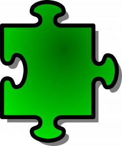 Clipart - Green Jigsaw piece 05