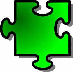 Clipart - Green Jigsaw piece 11