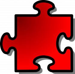 Clipart - Red Jigsaw piece 12