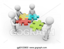 Clip Art - Teamwork puzzle. Stock Illustration gg63123803 ...