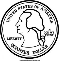 Quarter Clipart Black And White - Letters
