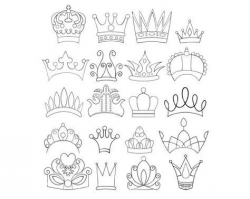 Set of 20 Doodle Crowns Graphics Clipart Images by ...