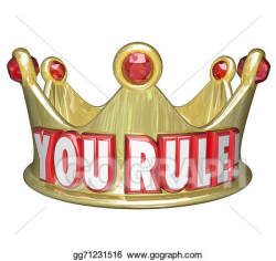 Clipart - You rule gold crown words king queen monarch top ...