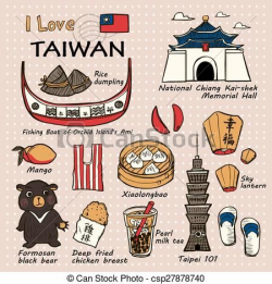 Vector - Taiwan famous things and landscapes - stock ...