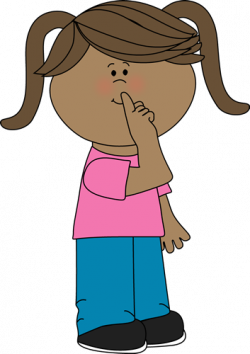 quiet mouth visual | Quiet Girl Clip Art Image - little girl with a ...