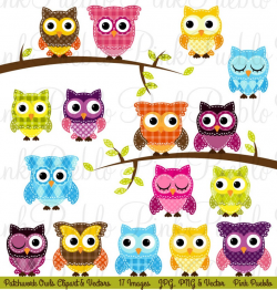 Patchwork Owl Clipart Clip Art, Patchwork Quilt Owls Clip Art Clipart  Vectors - Commercial and Personal