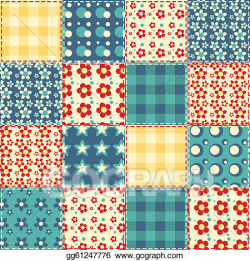 Vector Stock - Quilt seamless pattern 3. Clipart ...