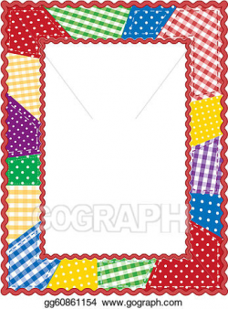 Vector Illustration - Patchwork quilt frame. EPS Clipart ...