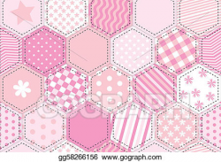 Vector Clipart - Patchwork quilt pink. Vector Illustration ...