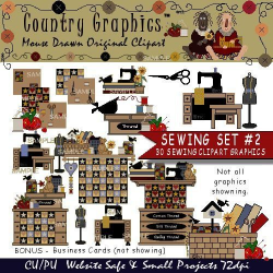 Sewing Clip Art Graphics Country Style