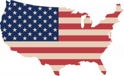 Clipart - USA map and flag