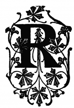R, Floral initial | ClipArt ETC