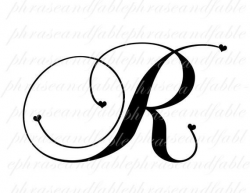 Letter R Hearts 288 Digital Download Alphabet Initial Name ...