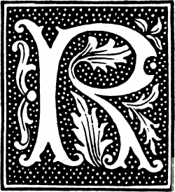 clipart: initial letter R from beginning of the 16th Century