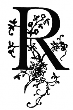 R, Floral initial | ClipArt ETC