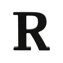 Wooden letter R, black