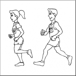 Running Race Clipart Black And White