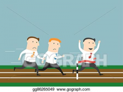 Vector Clipart - Businessman is winning the business races ...