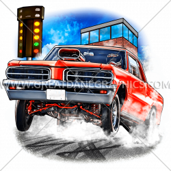 Muscle Car Hop | Production Ready Artwork for T-Shirt Printing
