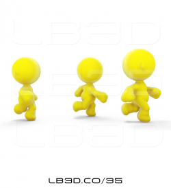 Illustration of 3d Three Yellow Meta Men Racing or Running a ...
