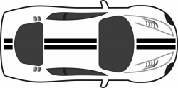 Clipart - Racing Stripes Car Top View