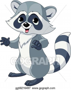 Vector Stock - funny cartoon raccoon. Clipart Illustration ...