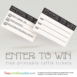 Enter to Win Printable Raffle Tickets | Everything about ...