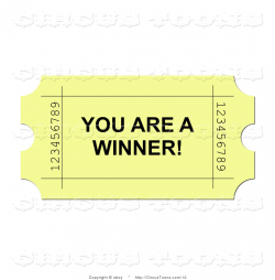 Circus Clipart of a Yellow You Are a Winner Ticket by oboy - #12
