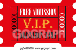 Stock Illustrations - Red vip admission ticket. Stock ...