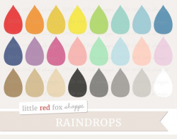 Raindrop Clipart, Rain Drop Digital Clip Art Weather Storm Water Baby  Shower Label Cute Digital Graphic Design Small Commercial Use