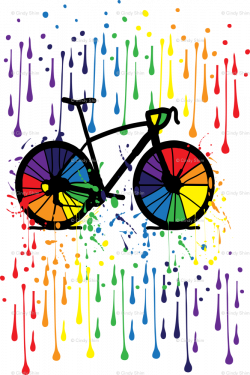 Rainbow bicycle fabric - cutiecat - Spoonflower