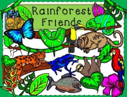 Rainforest Friends Jungle Clip Art Kid-E-Clips Commercial and Personal Use
