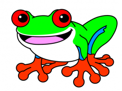 Learn how to draw frog - green, blue and orange with red ...