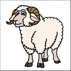 Clip Art: Cartoon Sheep: Ram Color I abcteach.com | abcteach