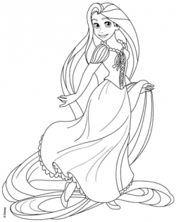 Rapunzel from Disney Tangled coloring page | Free Printable ...