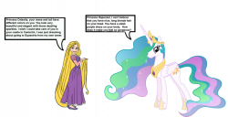 Princess Celestia meets Rapunzel by Darthranner83 on DeviantArt