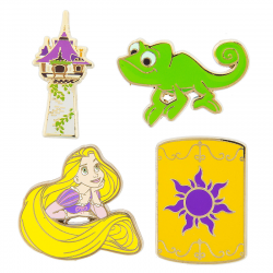 Disney 4 Pin Set - Tangled Icons - Rapunzel Pascal Lantern