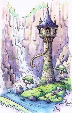 Rapunzel Tower Drawing at PaintingValley.com | Explore ...