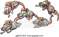 Vector Illustration - Scared running rats. EPS Clipart ...