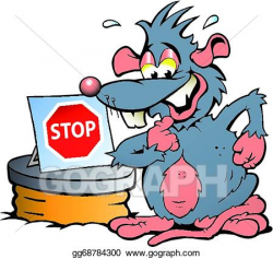 Clip Art Vector - Rat standing in front of sewer. Stock EPS ...