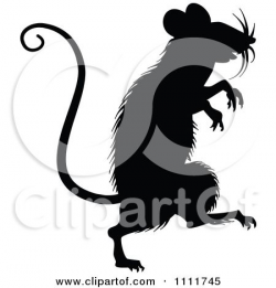 Clipart Silhouetted Mouse In Black And White - Royalty Free ...