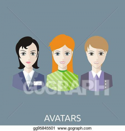 EPS Vector - Reception manager avatars. Stock Clipart ...