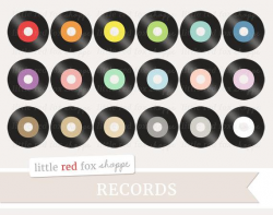 Record Clipart, Music Clip Art, Vinyl Record Clipart, Retro Music Clipart,  Musical Clipart, Cute Digital Graphic Design Small Commercial Use