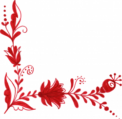 6 Red Flower Corner Ornament (PNG Transparent) | OnlyGFX.com