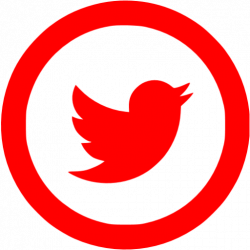 Red twitter 5 icon - Free red social icons
