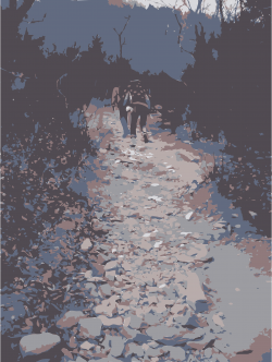 Clipart - Walk in Chinese Mountains