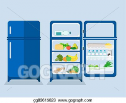 Vector Illustration - Refrigerator with the door closed and ...