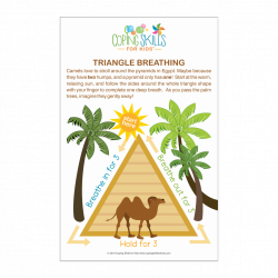 Playful Deep Breathing Triangle Poster – Coping Skills for Kids