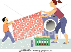 EPS Illustration - Folding laundry. Vector Clipart ...